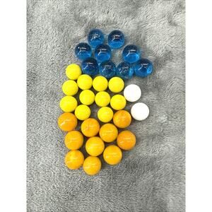 Vintage Uranium Vaseline Glass UV Glow Marble Lot 32 Blue Yellow Orange White